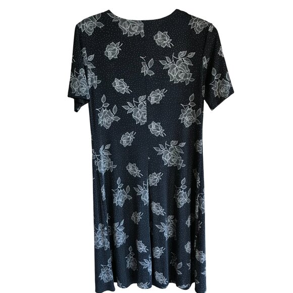 Teddi Dresses Floral Midi Dress: Vintage Black Tan Flowery Shift, Size 10 - Picture 6 of 9